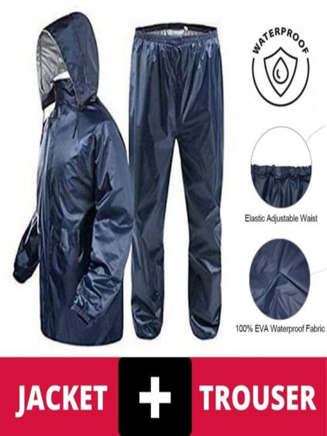 2 Piece Royal Bedding Rain Suit – Waterproof Rain Coat With Trouser And Cap For Men And Women