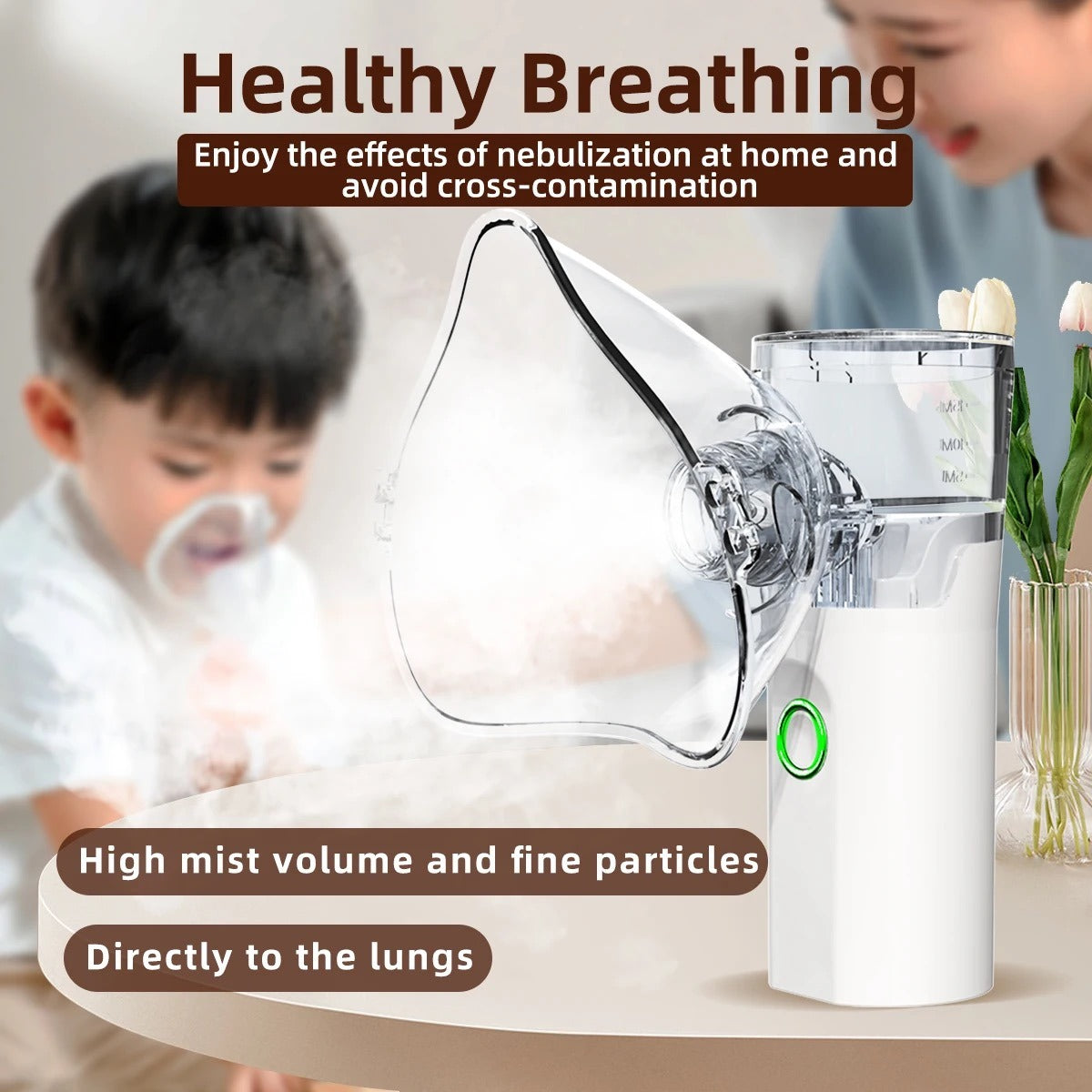 Portable Nebulizer For Congested Chest, Nose, Throat And Asthma - Nebulizer Machine For Kids And Adults (Cell Operated )