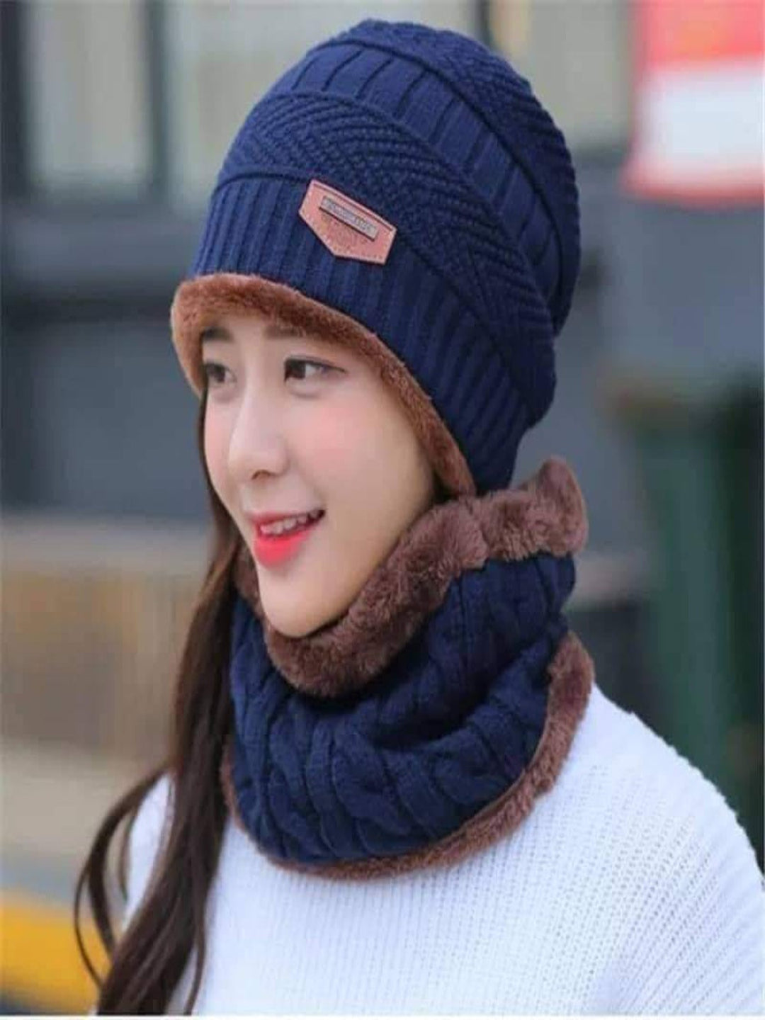 New Stylish Cotton Beanie Full Set – 2 Piece Cap + Neck Warmer