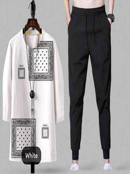 2 Pcs Men's Micro Interlock Graphic Sublimation Track Suit