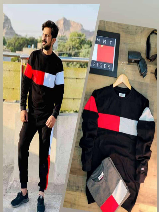 2 Pcs Men's Polyester Printed Track Suit