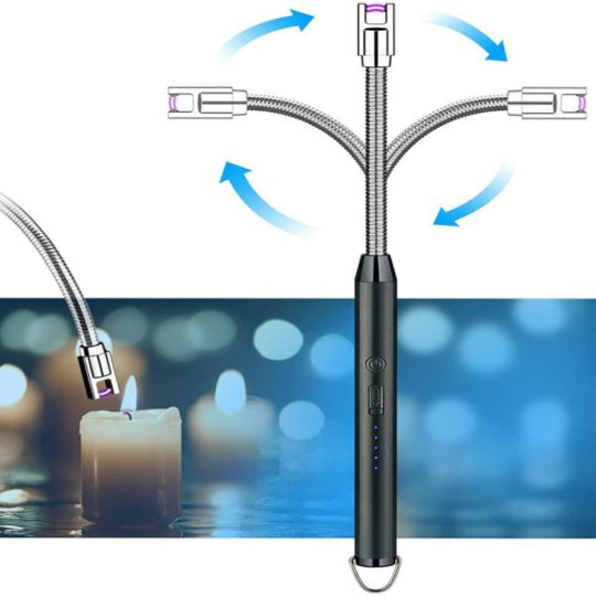 Arc Lighter With Usb Charging | Flameless Windproof | LED Battery Display | Safety Switch | Rotate 360 Degrees ( Random Color )