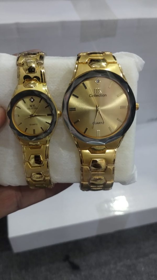 Elegant Couple Watch Set – Luxury Quartz Wristwatches For Him & Her With Dual-tone Metal Strap