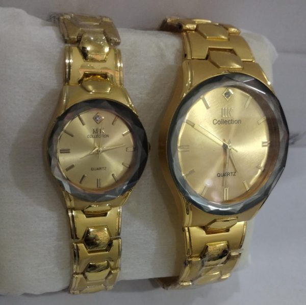 Elegant Couple Watch Set – Luxury Quartz Wristwatches For Him & Her With Dual-tone Metal Strap