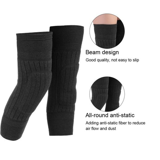 Unisex Wool Knee Length Leg Warmers – Plain Black, Comfortable & Stylish Winter Wear