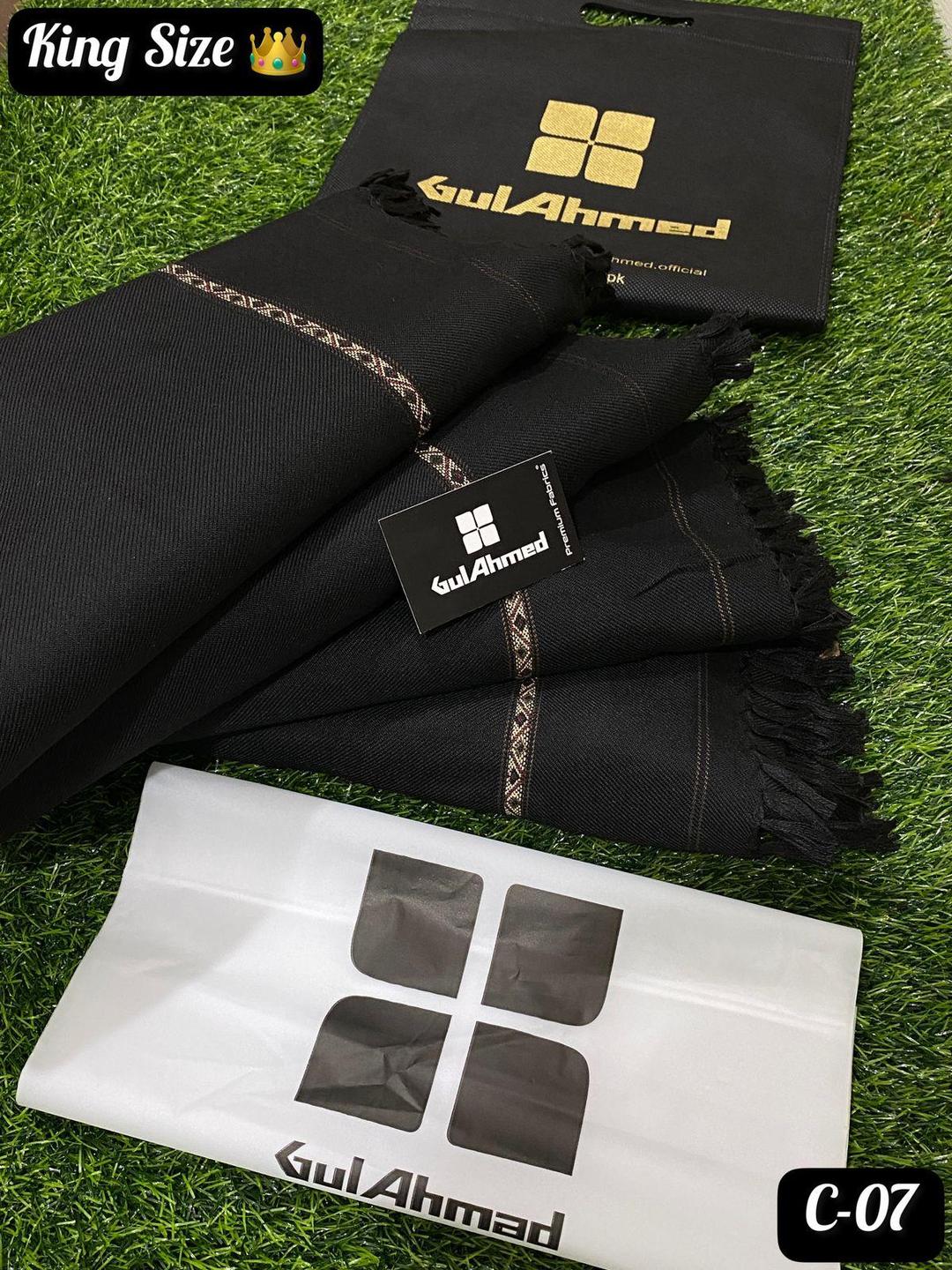 1 Pc Men's Wool Plain Shawl - Gul Ahmad Shawls