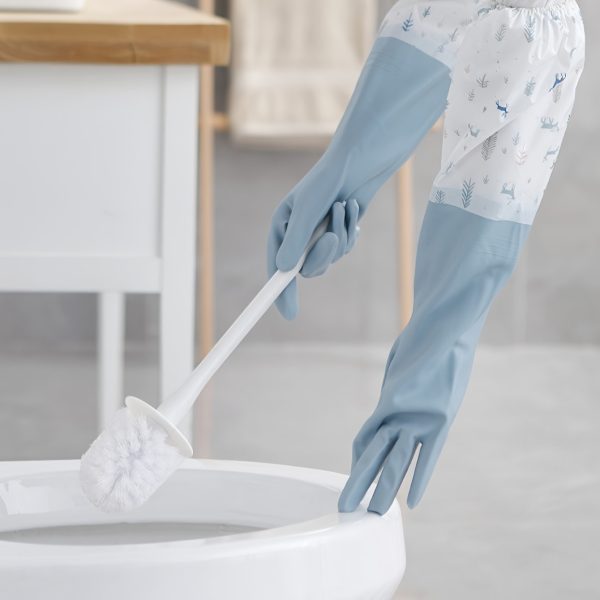 Long Reusable Dishwashing Gloves With Warm Fleece Lining