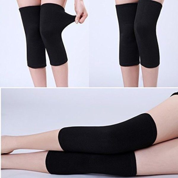 Unisex Wool Knee Length Leg Warmers – Plain Black, Comfortable & Stylish Winter Wear