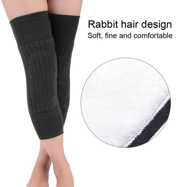 Unisex Wool Knee Length Leg Warmers – Plain Black, Comfortable & Stylish Winter Wear